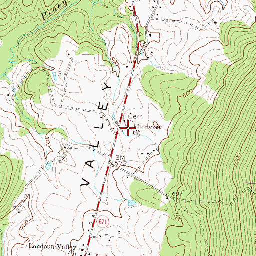 Topographic Map of Waters School (historical), VA