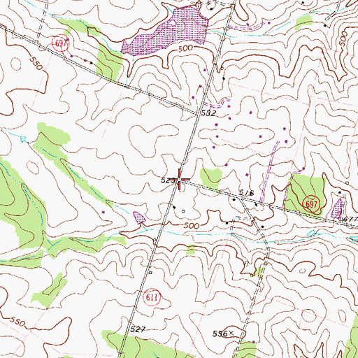 Topographic Map of Beamertown, VA