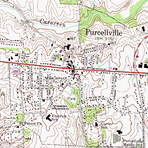 Topographic Map of Bethany United Methodist Church, VA