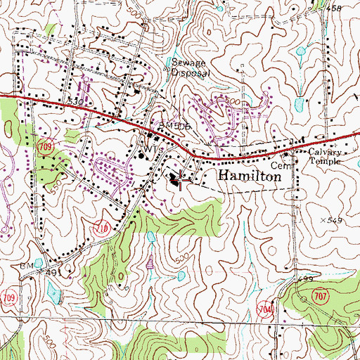 Topographic Map of Hamilton Elementary School, VA