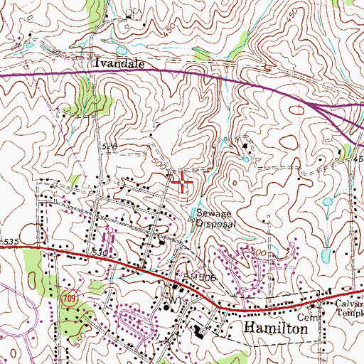 Topographic Map of Lakeview Cemetery, VA