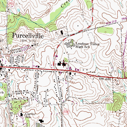 Topographic Map of Loudoun Valley Shopping Center, VA