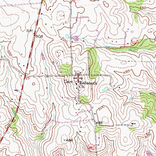 Topographic Map of Rehoboth Church Cemetery, VA