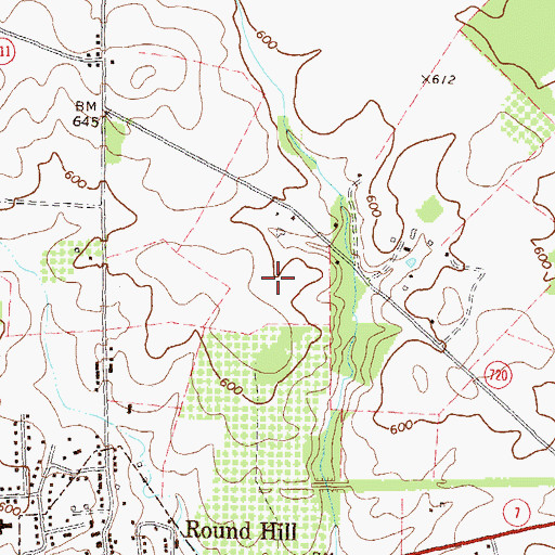 Topographic Map of Round Hill Elementary School, VA