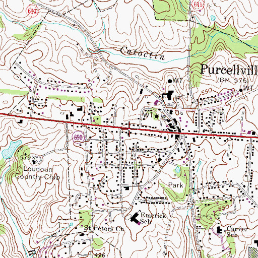 Topographic Map of Saint Andrews Presbyterian Church, VA