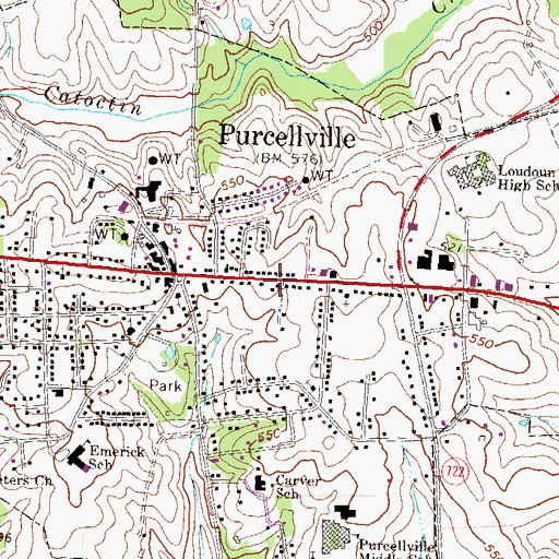 Topographic Map of Saint Francis De Sales Church, VA
