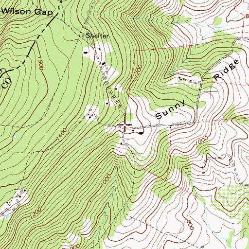 Topographic Map of Sunny Ridge, VA
