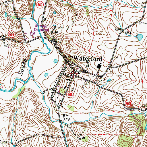 Topographic Map of Waterford Baptist Church, VA