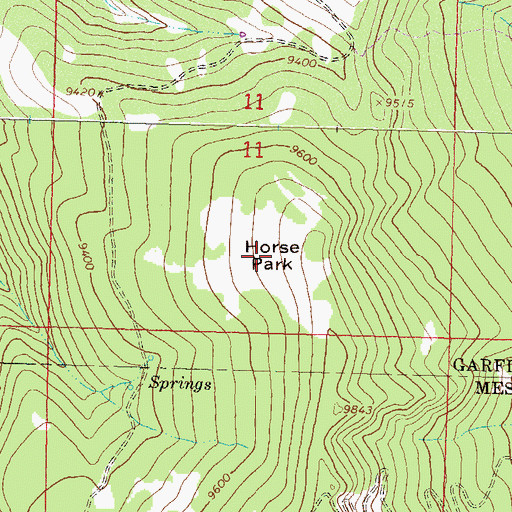 Topographic Map of Horse Park, CO