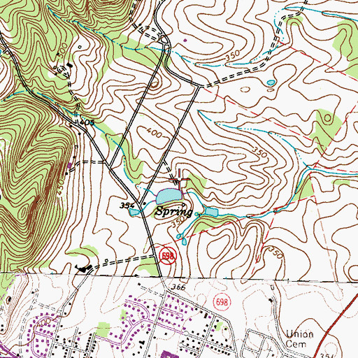 Topographic Map of Denning Springs Nature Center, VA