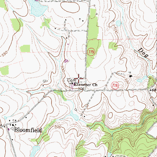 Topographic Map of Ebenezer Cemetery, VA
