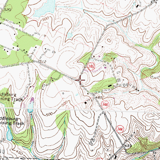 Topographic Map of Five Oaks Corner, VA
