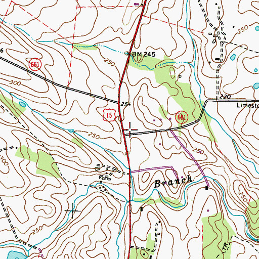 Topographic Map of Limestone School (historical), VA