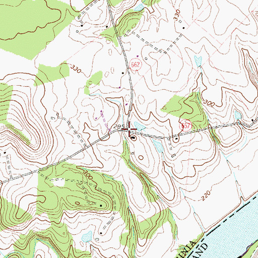 Topographic Map of Lost Corner, VA