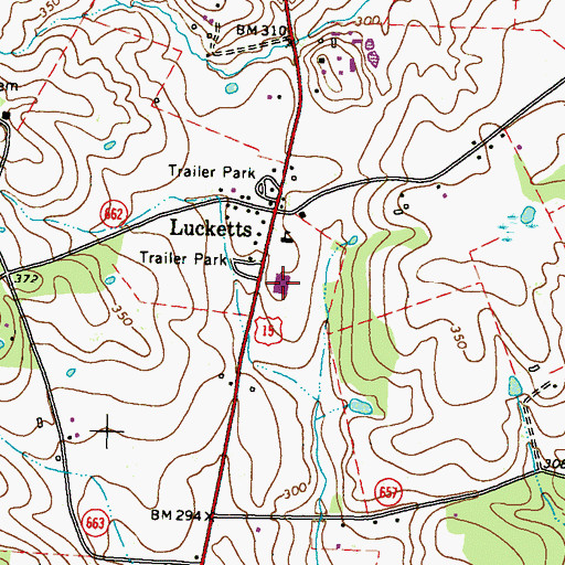 Topographic Map of Lucketts Elementary School, VA