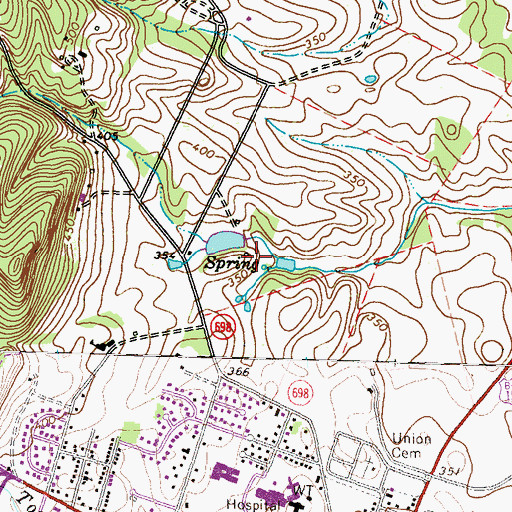 Topographic Map of Marion Dupont Scott Equine Medical Center, VA