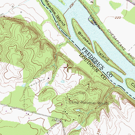 Topographic Map of Nolands Ferry (historical), VA