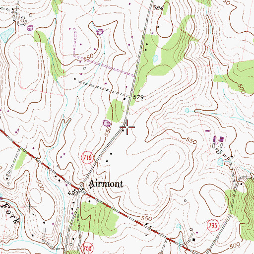 Topographic Map of Powells Grove, VA