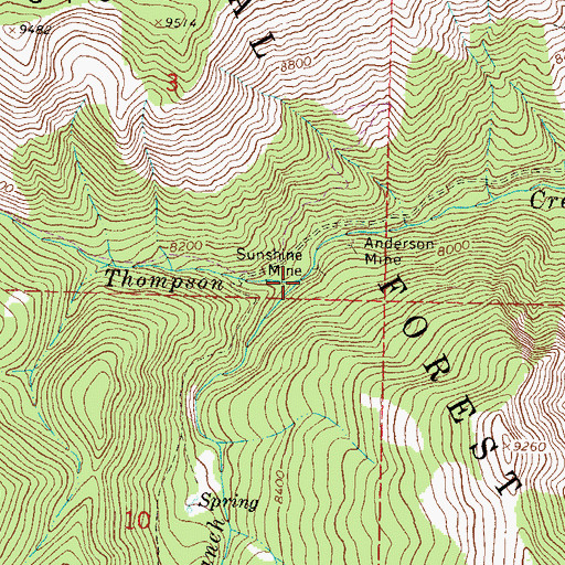 Topographic Map of South Branch Middle Thompson Creek, CO