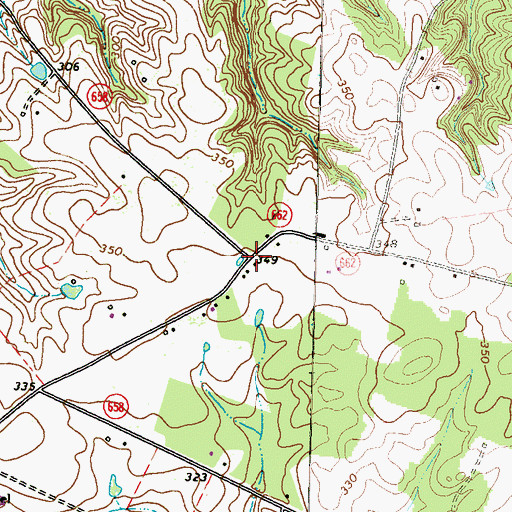 Topographic Map of Shrys Store, VA