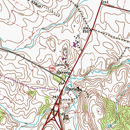 Topographic Map of Springwood Cemetery, VA