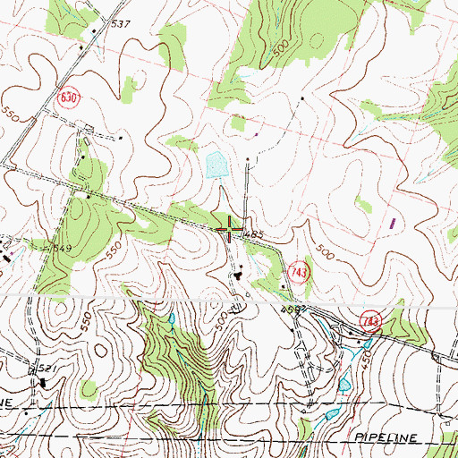 Topographic Map of Welbourne, VA