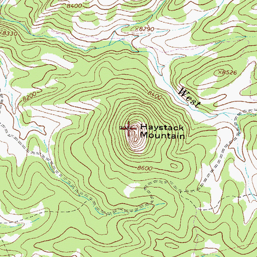 Topographic Map of Haystack Mountain, CO