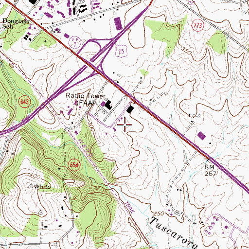 Topographic Map of Cardinal Industrial Park, VA