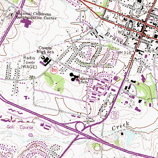 Topographic Map of Catoctin Elementary School, VA