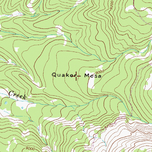 Topographic Map of Quaker Mesa, CO