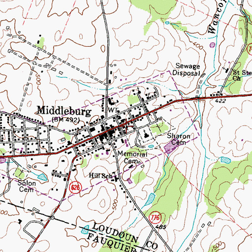 Topographic Map of Emmanuel Episcopal Church, VA
