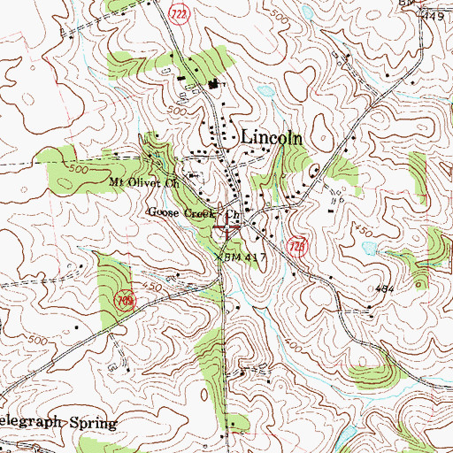 Topographic Map of Goose Creek Burying Ground, VA