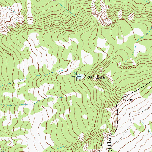 Topographic Map of Lost Lake, CO