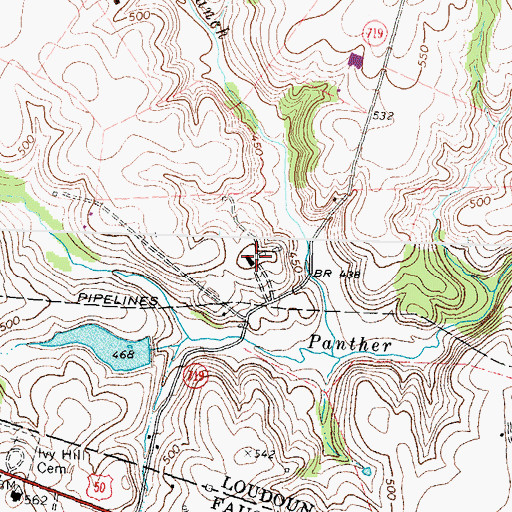 Topographic Map of Green Gardens, VA