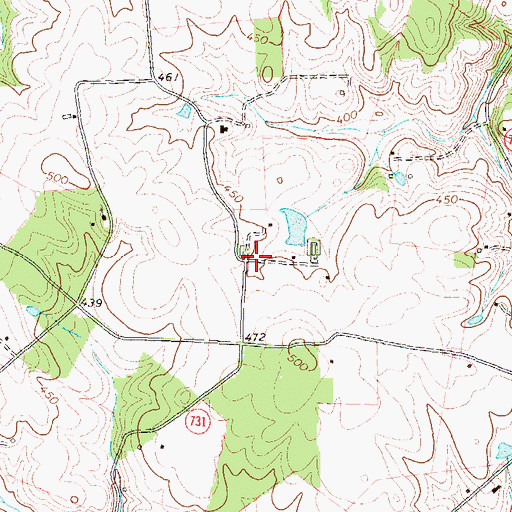 Topographic Map of Greggsville, VA