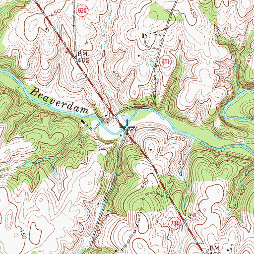 Topographic Map of Hibbs Bridge, VA