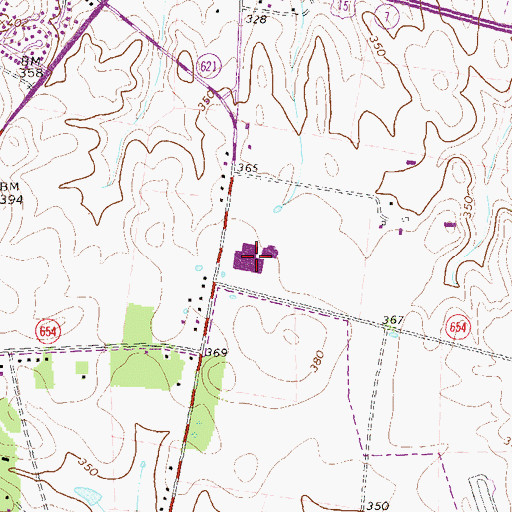 Topographic Map of J Lupton Simpson Middle School, VA