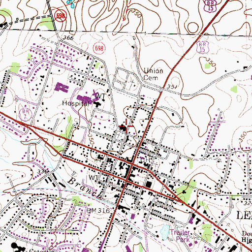Topographic Map of Leesburg High School (historical), VA