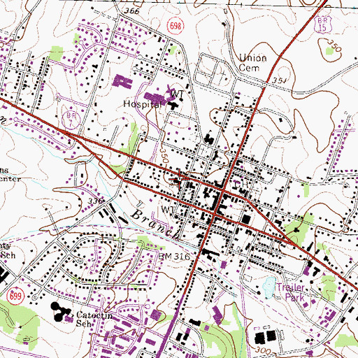 Topographic Map of Leesburg Presbyterian Church, VA