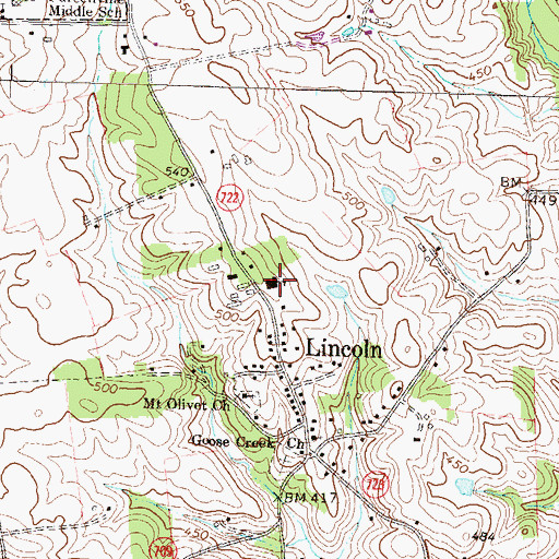 Topographic Map of Lincoln Elementary School, VA