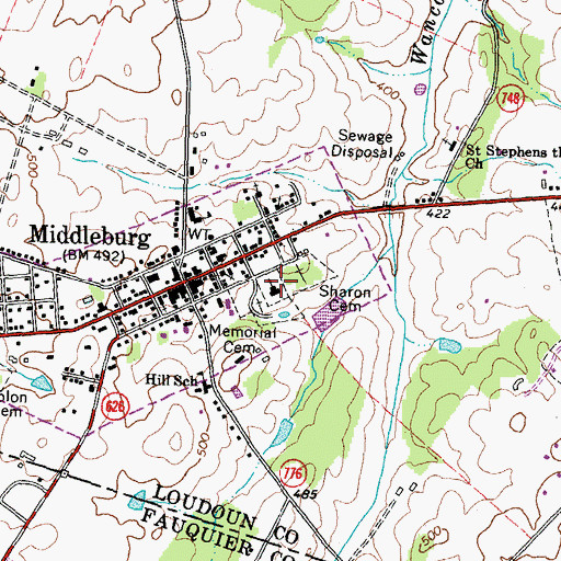 Topographic Map of Middleburg Baptist Church, VA