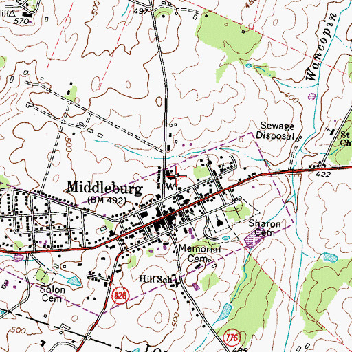 Topographic Map of Middleburg Elementary School, VA