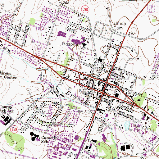 Topographic Map of Mount Olive Baptist Church, VA