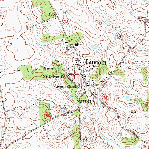 Topographic Map of Mount Olivet Cemetery, VA