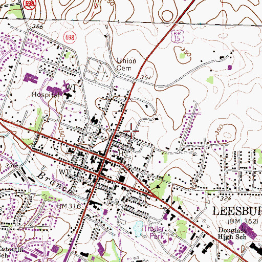 Topographic Map of Mount Zion Methodist Episcopal Church, VA