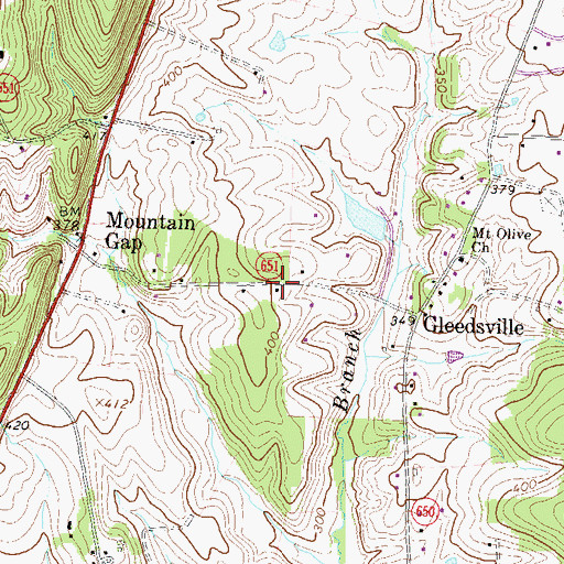 Topographic Map of Mountain Gap School (historical), VA