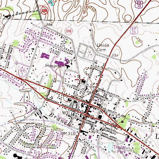Topographic Map of Old Stone Church Methodist Cemetery, VA