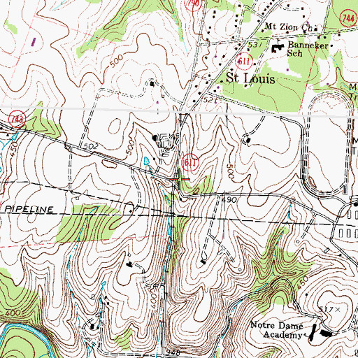 Topographic Map of Phillips Corner, VA