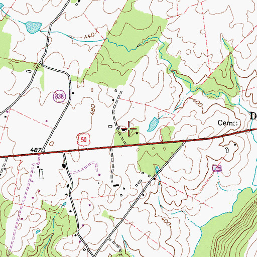 Topographic Map of Oakham, VA