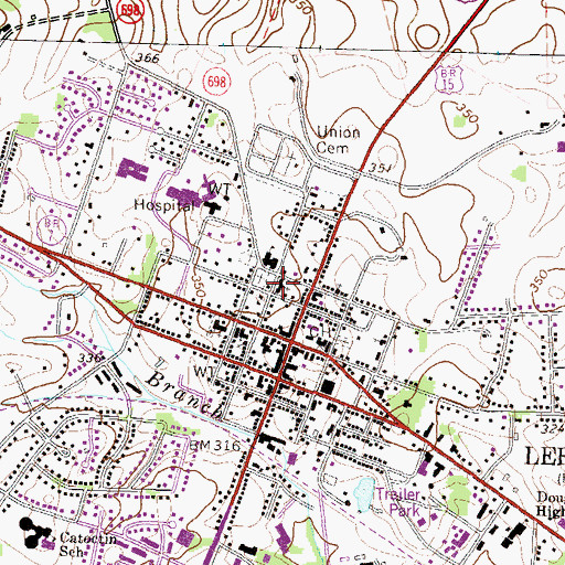 Topographic Map of Saint James Episcopal Church, VA